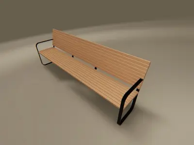 Low Poly Outdoor Bench Low-poly 3D model