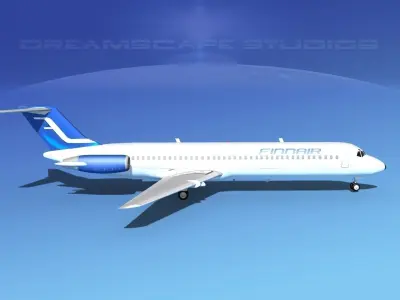 Douglas DC-9-40 Finnair 2 3D model
