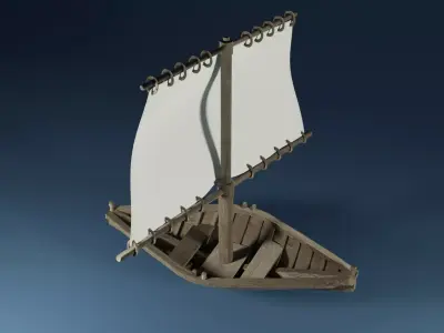 Sailboat with a rectangle mast 3D model