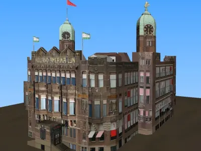 Hotel New York Rotterdam Low-poly 3D model