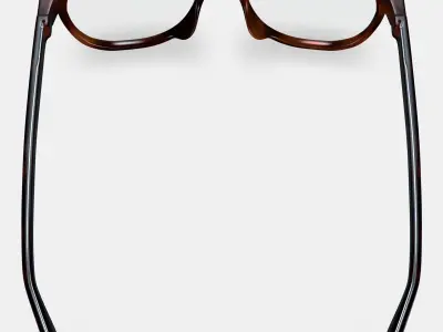 Fielder Eyeglasses in Cognac Tortoise Matte 3D model