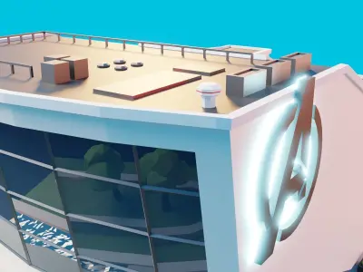 Cartoon Avengers base Scene 3D model