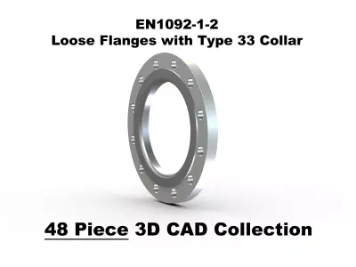 EN1092-1-2 Loose Flanges with Type 33 Collars 3D model