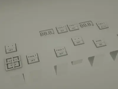 Airbus A320 Overhead Electrical Panel Low-poly 3D model