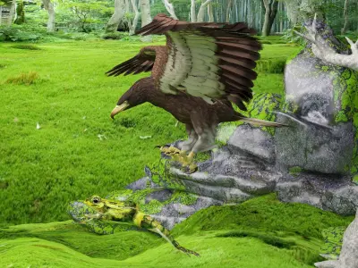 Eagle Attack 2 - 4K 3D model