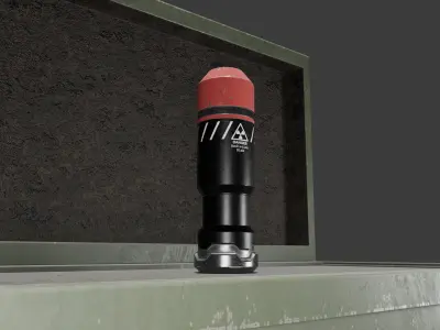 Futuristic grenade Low-poly 3D model