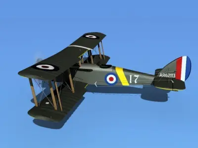 Airco DH-4 V01 Trainer RAF 3D model