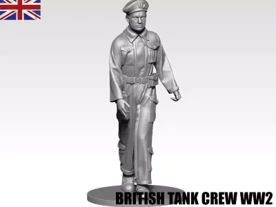  British Tank crew ww2 01 3D print model