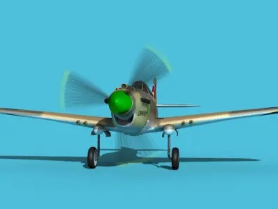 Curtiss P-40B Tomahawk V02 RAF 3D model