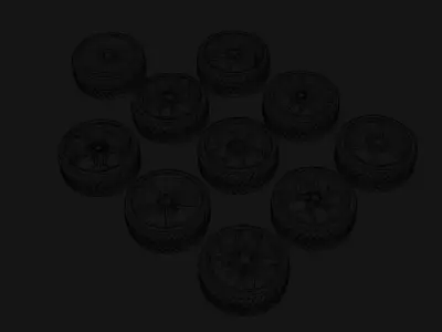 Car Rims Pack - Low poly Low-poly 3D model