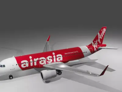 Air Asia Airbus a320neo 3d model Low-poly 3D model