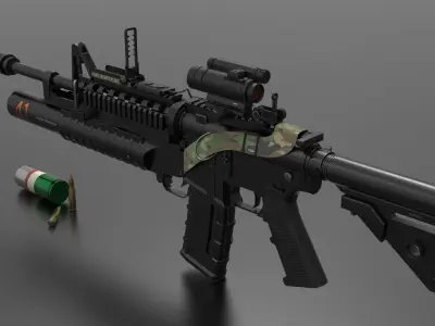M203 Grenade Launcher Fps-Tps Low-poly 3D model