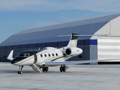 Gulfstream G400 Business Jet Rigged 3D model