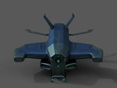 Spaceship starship scifi space fantasy cyborg robot Low-poly 3D model