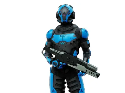 MECHA SOLDIER-J  Rigged for Unreal Engine - Unity - MIXAMO  3D model