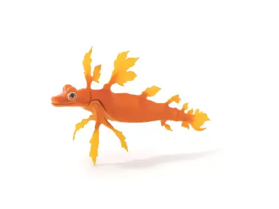 Orange Leafy Seadragon model pack Low-poly 3D model