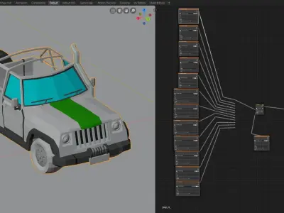 Safari Jeep Free low-poly 3D model