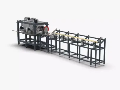 Square Tube Bar Feed Cutting Drilling and Tapping Machine 3D model