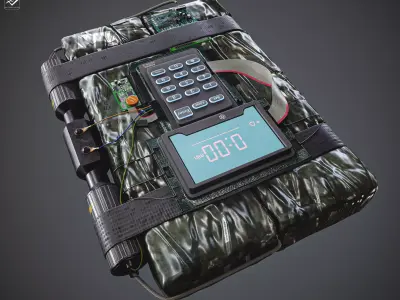 C4 RDX Bomb Low-poly 3D model