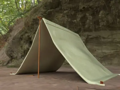 American Civil War Era Pup Tent 3D model