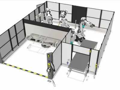Industrial - 3D Simulation of ABB Sport Welding Robot Station 3D model