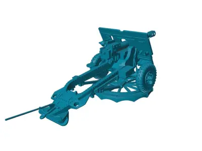 1-16 scale Ordnance QF 25-pounder field gun Free 3D model