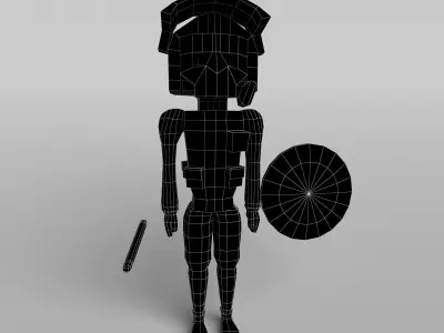 Low Poly Riot Police Low-poly 3D model