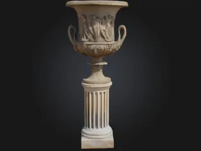 Grecian Urn with Figures  A Mythic Vessel from the Classical 3D model
