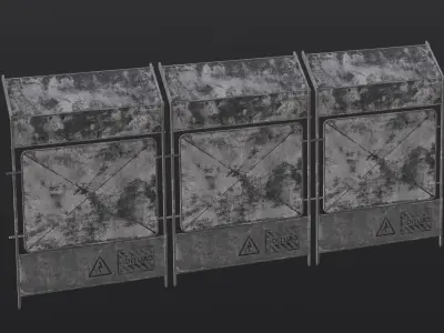 Iron Fence 3D Model Low-poly 3D model