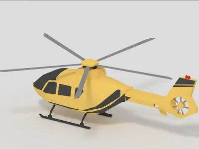 Low Poly Helicopter Game Ready Low-poly 3D model