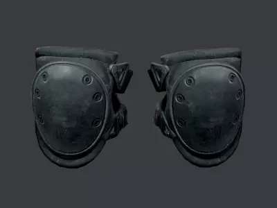 Military Knee Pad Equipment Gear Game Ready 03 Low-poly 3D model