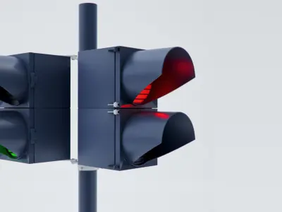 Traffic lights Stop Lights Street Low-poly 3D model