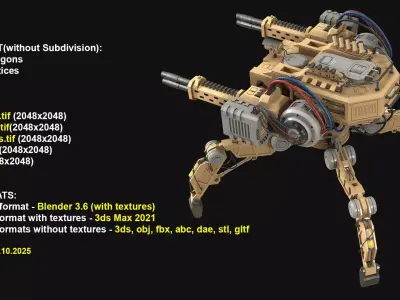 Walking Turret Concept-1-Desert 3D model