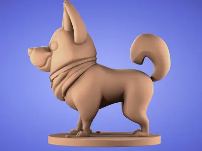 Dog Corgi High-poly and Low-poly 3D Model 3D model