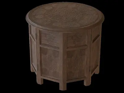 Mosaic Wooden Table Low-poly 3D model