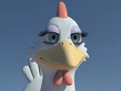 Chicken with Morphs and Rig 3D model