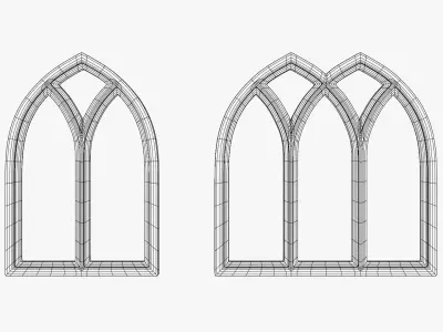Gothic Window 3D Model 3D model