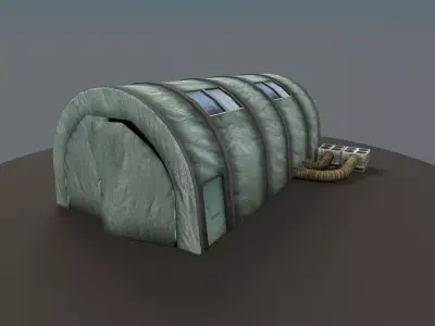 Military tent Low-poly 3D model