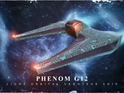Sci-Fi Military Spaceship - Phenom G12 3D print model