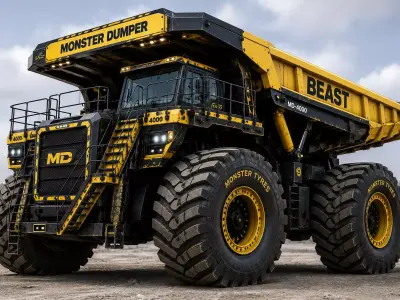 Monster Dumper Truck STL Heavy Mining Dumper 3D Model ready  3D print model