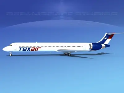 McDonnell Douglas MD83 Texair 3D model