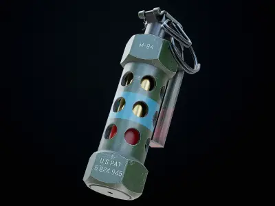 Gameready Flashbang Grenade PBR Low-poly 3D model