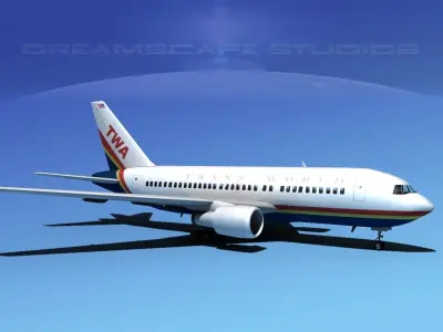 Boeing 767-100 Trans World 2 3D model