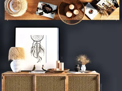 Sideboard-Decorative Set- Boho 3D model