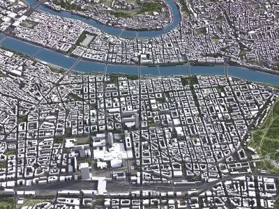 Lyon - 3D City Low-poly 3D model