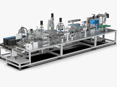 Automatic Lithium Battery Corner Sealing Machine 3D model