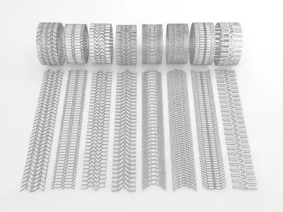 Tire Wheel Ruber Tracks  3D model