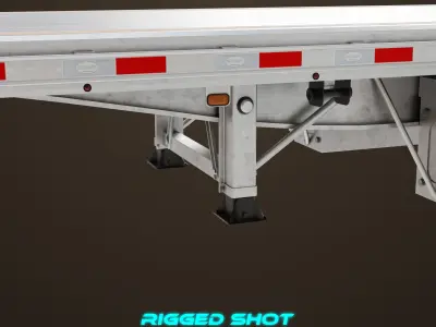 Flatbed Trailer 05 Heavy Truck All PBR Unity UE Textures Low-poly 3D model