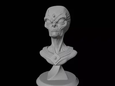Alien God Bust Sculpture Cosmic Deity Figure 3D print model