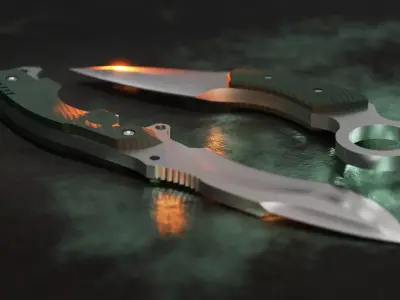 Tactical Blades Pack - Karambit and Combat Knife Free low-poly 3D model